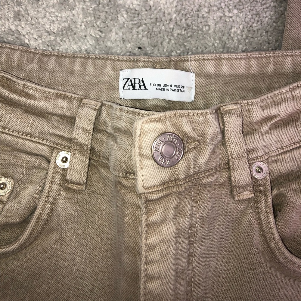 ZARA WIDE LEG TURN UP JEANS